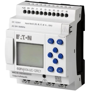 <span class=keywords><strong>EasyE4</strong></span> CPU 8DI(4AI)4RO Fuente de alimentación 12/24V CC o 24V CA Con pantalla Pantalla Teclado Interfaz Ethernet - Product Image 1
