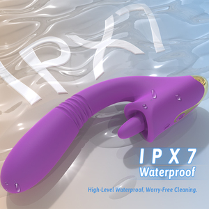 LIL Mermaid <span class=keywords><strong>Vibrator</strong></span> USB 3-in-1 yang Dapat Disesuaikan, Realistis untuk Stimulasi G-Spot, Getaran Menjilat, 9 Frekuensi, IPX7 Medis - Product Image 6
