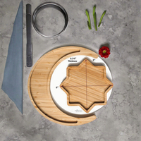 Plateau en bambou, accessoires de cuisine, motif végétal créatif, lune étoilée, ensemble de repas, fruits secs, collations, croissant irrégulier