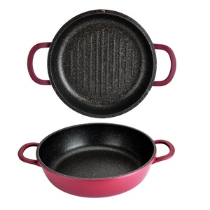 Vật liệu chất lượng cao nhà bếp không dính <span class=keywords><strong>Cookware</strong></span> <span class=keywords><strong>Die</strong></span> <span class=keywords><strong>Cast</strong></span> nhôm hai mặt rang xay Pan soong Set - Product Image 4