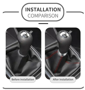 Universal PU Leather Car <b>Gear</b> Shift Collars Auto Manual Stick Shifter <b>Knob</b> Boot Cover Gaiter Accessories - Product Image 6