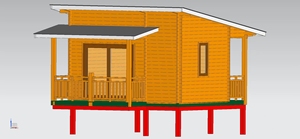 <span class=keywords><strong>Maison</strong></span> en bois préfabriquée, <span class=keywords><strong>maison</strong></span> de plage, chalet en rondins avec balcon, 1 chambre et salle de bain pour les stations balnéaires insulaires - Product Image 3