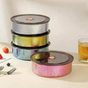 Contenants alimentaires hermétiques en titane pur, carrés, 450 ml, bactériostatiques, colorés, motif fleur <span class=keywords><strong>de</strong></span> glace, étanches, compatibles lave-vaisselle - Product Image 1
