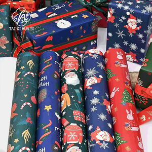 귀여운 전통 명절 선물 포장지 50*74cm, 크리스마스 및 생일 꽃무늬 크라프트지 선물 포장용 - Product Image 4