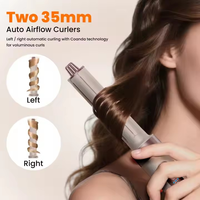 Sèche-cheveux ionique portable professionnel pour la maison, avec fonction de bouclage, chauffage PTC, affichage de la température LCD - 1,25 boucleurs d'air