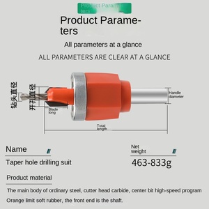 Jeu de forets à fraiser en acier allié pour le perçage du <span class=keywords><strong>bois</strong></span>, 10 mm, 8 mm, ouvre-vis, longueur 60 mm, garantie 1 an, finition autre - Product Image 3