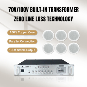ลำโพงสำหรับโบสถ์แบบโคแอกเซียลติดเพดานรีวิวเสียงทุ้ม8*60W PA สำหรับมัสยิด