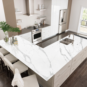 Dalles de quartz artificiel vertes 5007 pour comptoirs de cuisine d'hôtel et panneaux muraux d'îlots, design moderne - Product Image 5