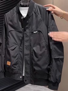 Giacca da Lavoro Primaverile e Autunnale con Colletto Alto, Giacca Casual Versatile e Comoda per <span class=keywords><strong>Uomo</strong></span>, Giacca Semplice da <span class=keywords><strong>Uomo</strong></span> - Product Image 3