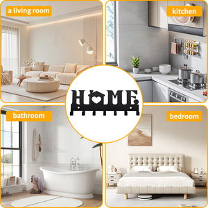 7-Khe Cắm Matte Màu Đen Không Thấm Nước Kim Loại Hiện Đại Linh Hoạt Di Động Mô Hình Trái Tim Tường Móc Tổ Chức Dính Tắm Vải Khăn Móc - Product Image 5