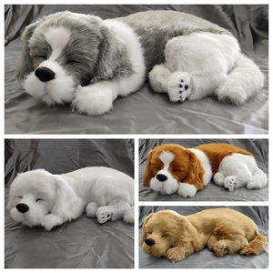 Boneka Anjing Tidur Realistis 24Cm, Mainan Anak-Anak, Dioperasikan dengan Baterai, Anjing Tidur Bernapas Seperti Anjing Sungguhan - Product Image 2