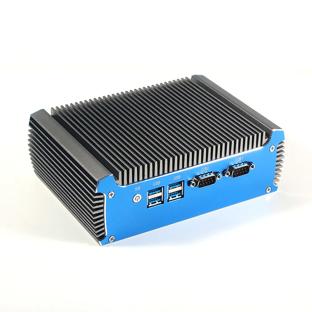 Komputer Industri 2 Lan 4 USB Dedicated Graphics Core I3 I5 I7 Mini Pc Gaming Tanpa Kipas