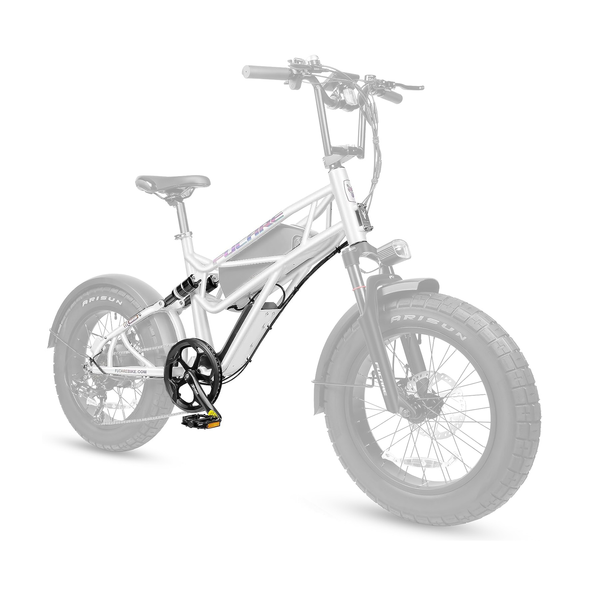 Fucare Scorpio, белый 20-дюймовый 6061 алюминиевый сплав, 190 мм, толстая шина, рама для электрического велосипеда, задний амортизатор