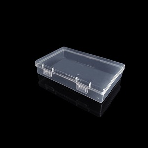 Boîte de rangement rectangulaire transparente en plastique de 14,5 cm, organisateur de bureau avec couvercle pour petits objets - Product Image 5