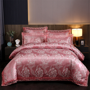 European Style Satin Jacquard Lace 100% Polyester Four-piece Bedding <strong>Set</strong> <strong>Sheet</strong> <strong>Set</strong> - Product Image 4