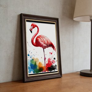 Quadro 12x18 pollici con motivo artistico 'Mountain Cabin <span class=keywords><strong>Smoke</strong></span>' su cornice dorata effetto legno per l'inverno - Product Image 5