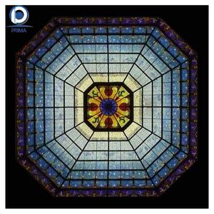 Tragaluz de cúpula de vidriera Neo-klassisch, arte decorativo, cúpula de pista de carreras de vidrio con plomo, tragaluz de cúpula de vidriera - Product Image 6