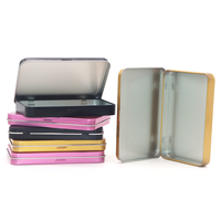 Nouvelles idées de produits 2024 Récipient en métal noir Flip Lid Beauty Press on Nails Storage Packaging Charnière Tin Box