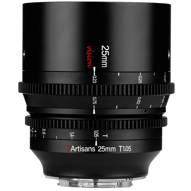 7Artisans 25mm T1.05 Large Aperture Manual Focus Vision Cine Lens for E/R/L/FX/M43 Compatible with Sony E-Mount Camera