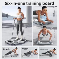 Plateforme de fitness multifonctionnelle 6-en-1 avec roue abdominale à rebond automatique pour le renforcement des muscles abdominaux et du tronc, amincissante, écologique, unisexe