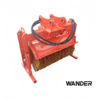 Balayeuse rotative hydraulique de balai d'attachement d'excavatrice, balai rotatoire de brosse