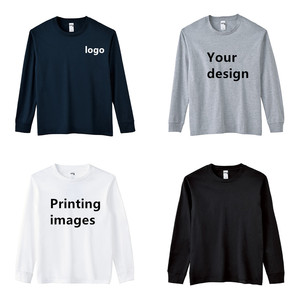 Personnalisable de haute qualité à bas quantité minimale de commande 210GSM marque personnalisée t-shirts 100% coton poche manches longues hommes t-shirts grande taille t-shirts - Product Image 2