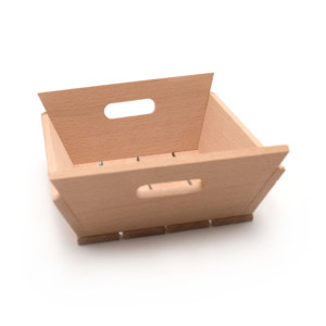 Panier de garde-manger organisation stockage des aliments organisateur panier large ouvert avant garde-manger bacs de <span class=keywords><strong>rangement</strong></span> panier en bois pour cadeau - Product Image 5