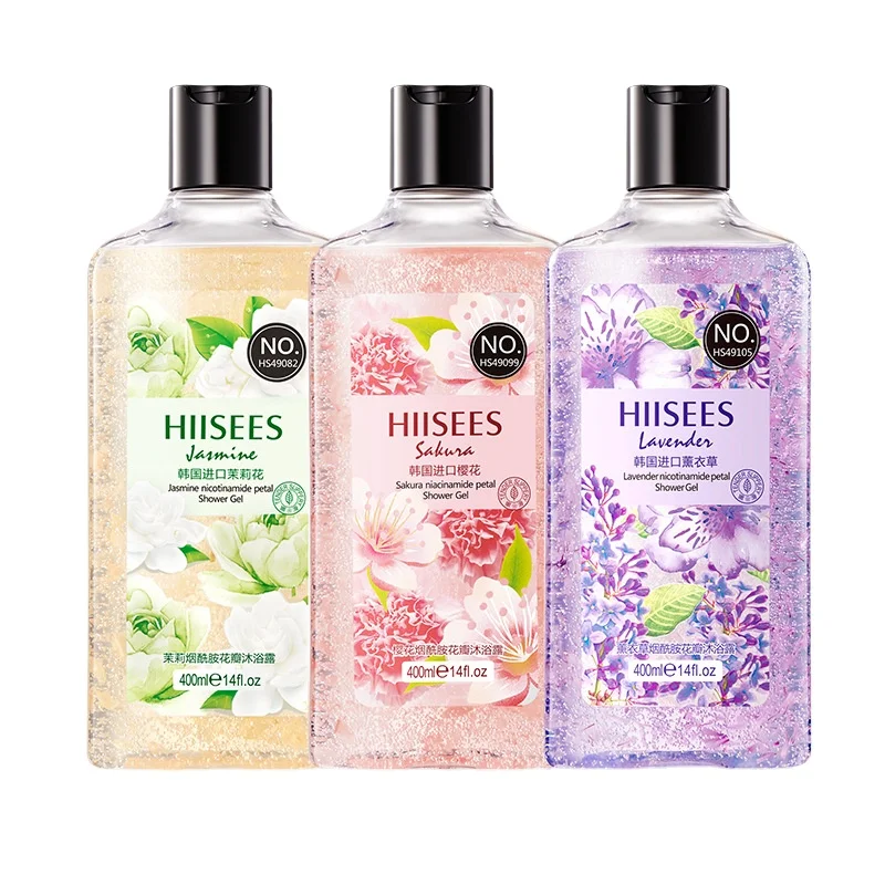 New arrival jasmine lavender cherry blossom scented shower gel