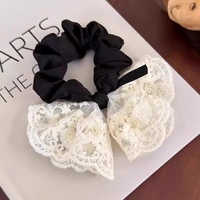 Edles Bowknot Haar gummi Double-Layer Lace Elastic Band Elegantes besticktes Retro-Design Sanftes Haars eil im koreanischen Stil für Kinder