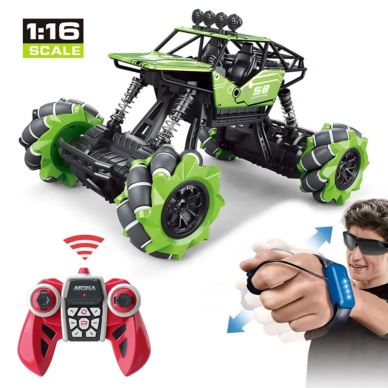 Truk Mainan Remote Control Anak-anak, 2.4Ghz Aloi 1:16 RC Stunt Mendaki Mobil Mainan untuk