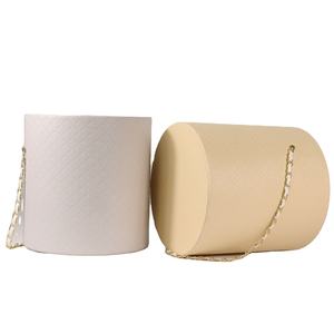 Caja de flores redonda de cuero Pu acolchado de diseño novedoso moderno para floristería de lujo Rose Shipping - Product Image 6