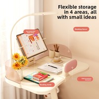Ensemble bureau et chaise en plastique pour enfants, réglable et mobile, protection lombaire, pour la maison