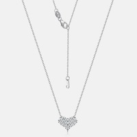 Collier à pendentif en Moissanite avec diamant taille ronde VVS personnalisé Collier en argent sterling 925 avec cœur en Moissanite Cadeau pour fille