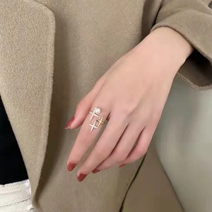 Bague en perle d'eau douce tendance de célébrité d'internet de luxe léger avec embellissement en étoile Style simple Bagues de mode - Product Image 4
