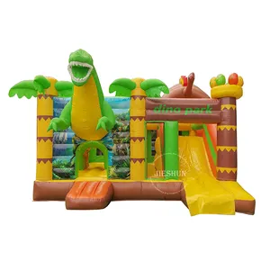 Castelo de dinossauro inflável para saltos, castelo inflável de dinossauro para áreas externas