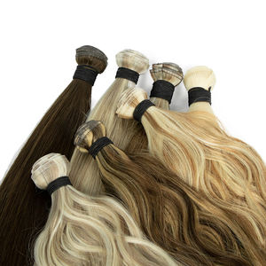 Extensión de cabello humano <span class=keywords><strong>2022</strong></span>, nuevo diseño, tejido a mano, extremos gruesos, se puede cortar, Invisible, Genius Weft, 100% - Product Image 3