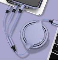 Câble de chargeur USB rétractable universel 3 en 1, câble de charge Multiple 8P/Android/Type C pour téléphone portable
