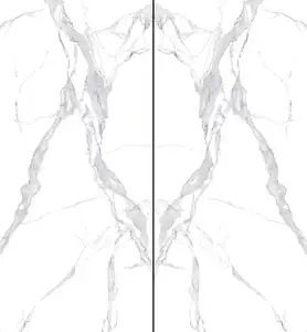 Azulejos Modernos de Pared y Piso Carrara Blanco de 1200x2400x6mm, Losa Grande de Porcelana Esmaltada de 6mm, Imitación de Piedra, Textura Antibacteriana - Product Image 1