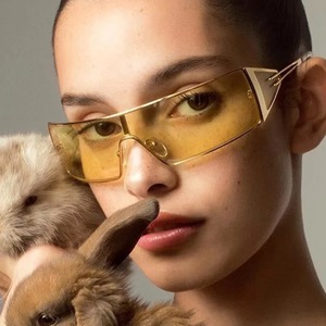 Lunettes de soleil Y2K Shield à monture intégrale UV400 pour femmes, protection solaire, style tendance - Product Image 1