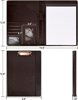 Sublimation PU cuir femmes affaires Clip fichier classeur cahier pliant bloc-notes Padfolio portefeuille presse-papiers avec rangement