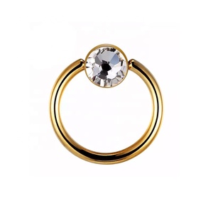 Anneaux de <span class=keywords><strong>piercing</strong></span> unisexes en titane G23 avec cristal, bijoux corporels tendance à billes captives - Product Image 6