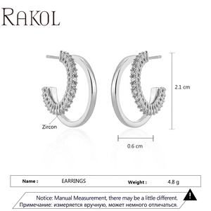 Lacole EP5606 joyería de moda pendientes de circonita cúbica para mujer - Product Image 3