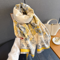 2025 nouvelles femmes Polyester mode écharpe français élégant rétro fleur conception automne hiver chaud climatisation châle