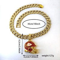 Pendentif Casque de Football des Kansas City Chiefs, Cadeau Souvenir, Collier Pendentif Hip Hop en Alliage de Zinc, Haute Qualité, Prêt à Porter