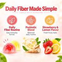 Gummies Probiotiques aux Fibres Goût Fraise Citron Complément Alimentaire Nutrition Quotidienne Adulte OEM ODM Fournisseur en Gros Marque Privée