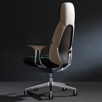Chaise de bureau exécutive moderne Boss en cuir, mécanisme de verrouillage à 4 inclinaisons, accoudoirs réglables en hauteur, assise en cuir Napa italien