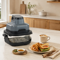 Friteuse à air numérique 4L avec contrôle tactile et fenêtre de cuisson visible pour cuisine domestique