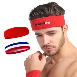 Schweiß absorbieren Stirnband Stickerei Schweiß band Frottee Tennis Armband Schweiß band Baumwolle Armband Stirnband Basketball Sport Stirnband