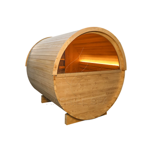 <span class=keywords><strong>Sauna</strong></span> de barril para exteriores con diseño de ventana trasera de media <span class=keywords><strong>luna</strong></span> Thermo Spruce para jardín, venta al por mayor, recuperación y bienestar finlandés - Product Image 4