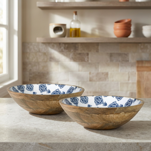 Wooden Bowl <b>Set</b> with Digital Print, Enamel & Natural (<b>Set</b> of 2 Bowls) - Product Image 4